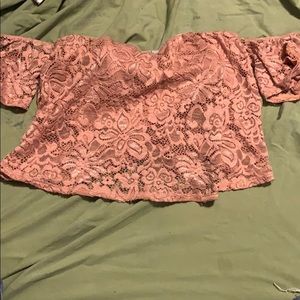 Floral lace crop top